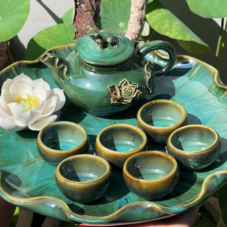 Bộ ấm chén gốm sứ Bát Tràng - Tiệm Gốm Bát Tràng - 10 Bộ ấm chén gốm sứ Bát Tràng - Tiệm Gốm Bát Tràng - 10