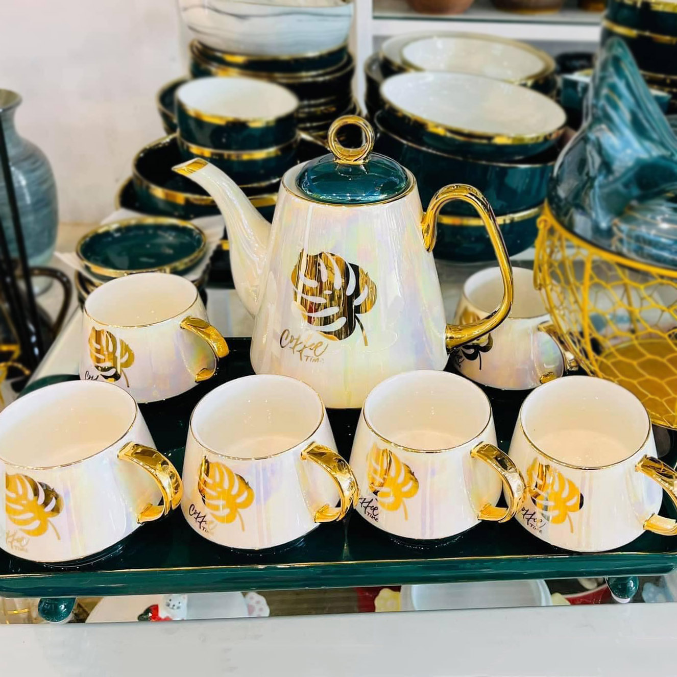 Bộ ấm chén gốm sứ Bát Tràng - Tiệm Gốm Bát Tràng - 11 Bộ ấm chén gốm sứ Bát Tràng - Tiệm Gốm Bát Tràng - 11