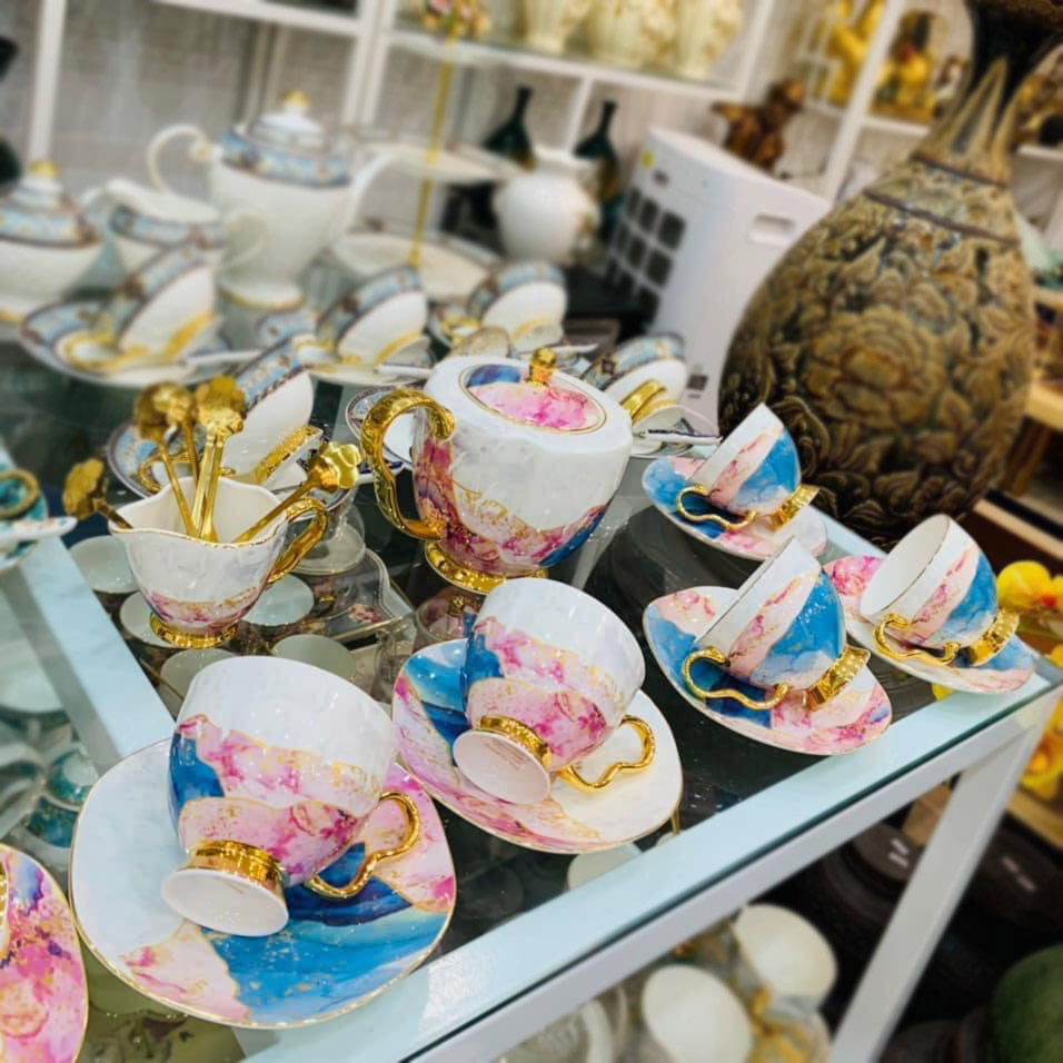 Bộ ấm chén gốm sứ Bát Tràng - Tiệm Gốm Bát Tràng - 8 Bộ ấm chén gốm sứ Bát Tràng - Tiệm Gốm Bát Tràng - 8