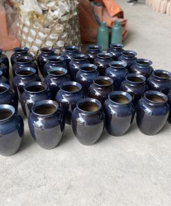Lọ hoa sứ men hỏa biến dáng vò cỡ nhỡ - Tiệm gốm Bát Tràng