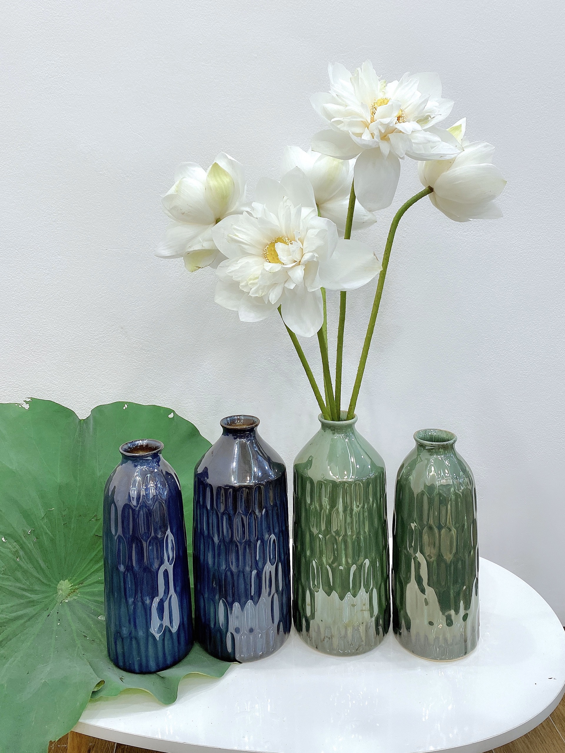 Lọ hoa chai sóng S3 - Tiệm gốm Bát Tràng