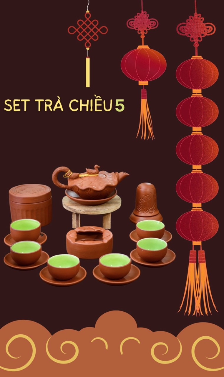 Ấm chén tử sa - set trà chiều 5