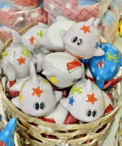 Baby shark màu Tím sáng bằng gốm sứ dùng để đút tiền tiết kiệm