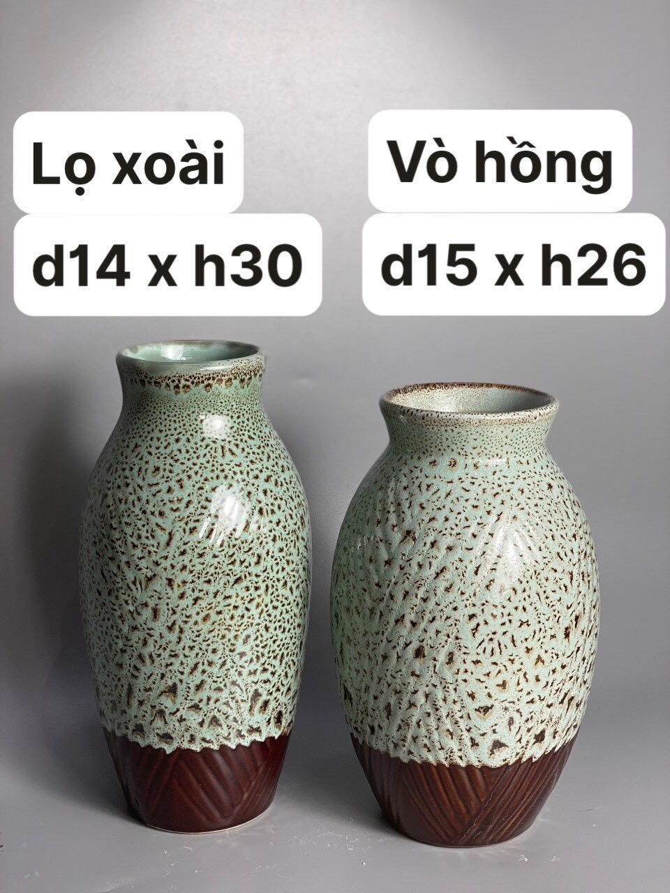 Bình hoa gốm sứ lọ xoài và vò hồng Bình hoa gốm sứ lọ xoài và vò hồng
