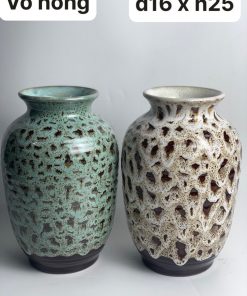 Lọ hoagooms sứ Vò hồng d16xh25