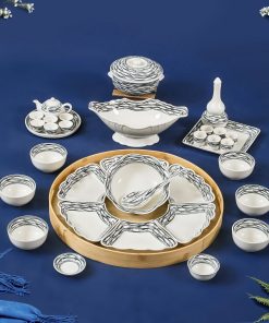 Bộ bát đĩa mặt trời cá đàn kèm phụ kiện