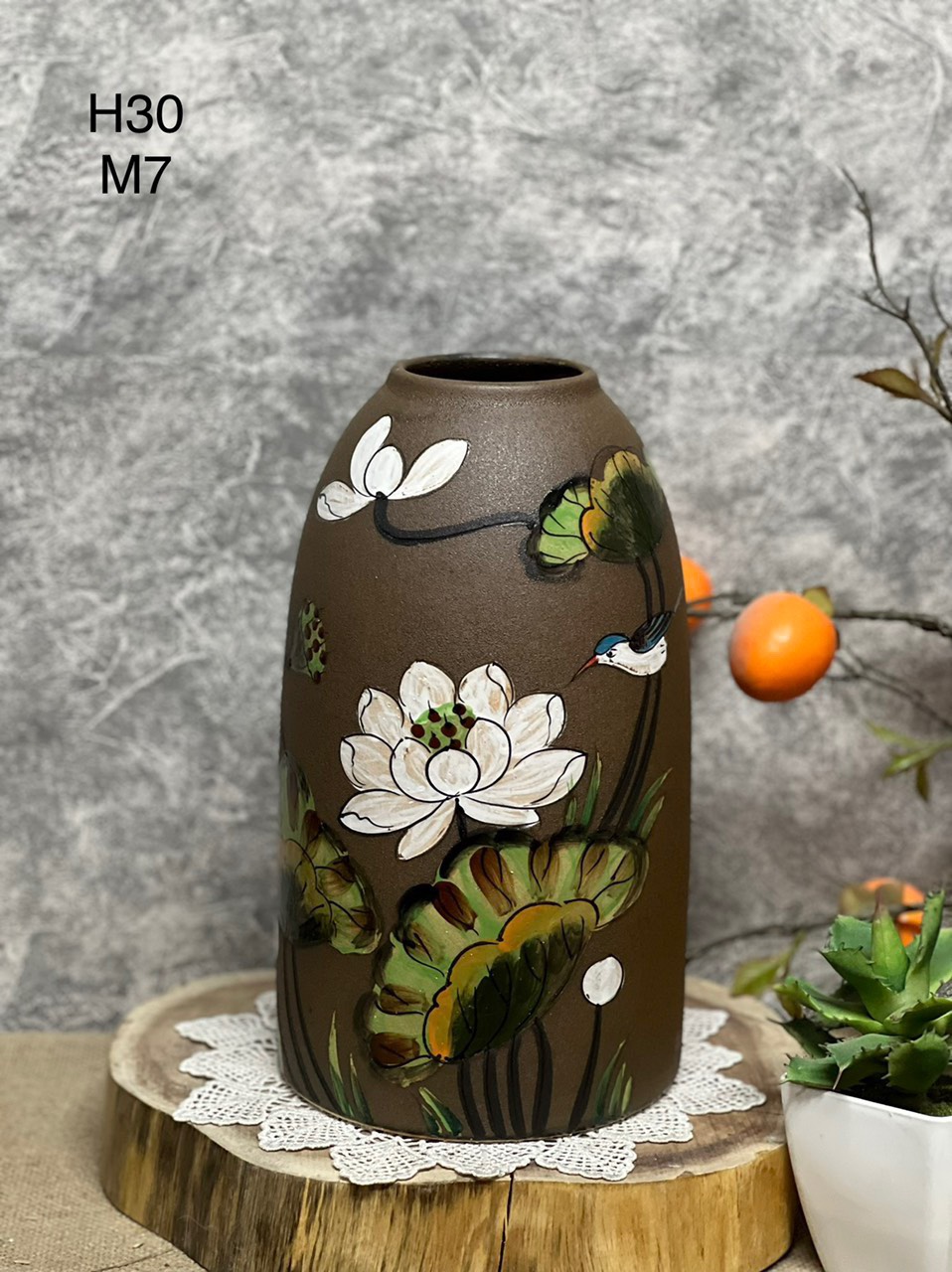 Lọ hoa gốm sứ Chuông H30 (6)