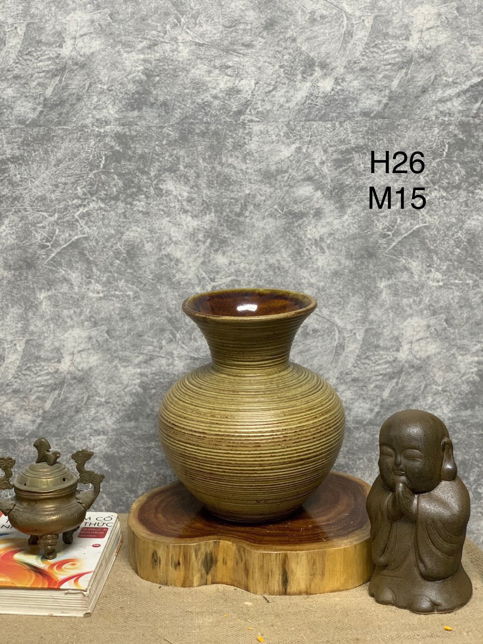Lọ hoa gốm sứ Giỏ cua loe miệng (3)