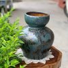 Bình hoa gốm Giỏ cua miệng tròn