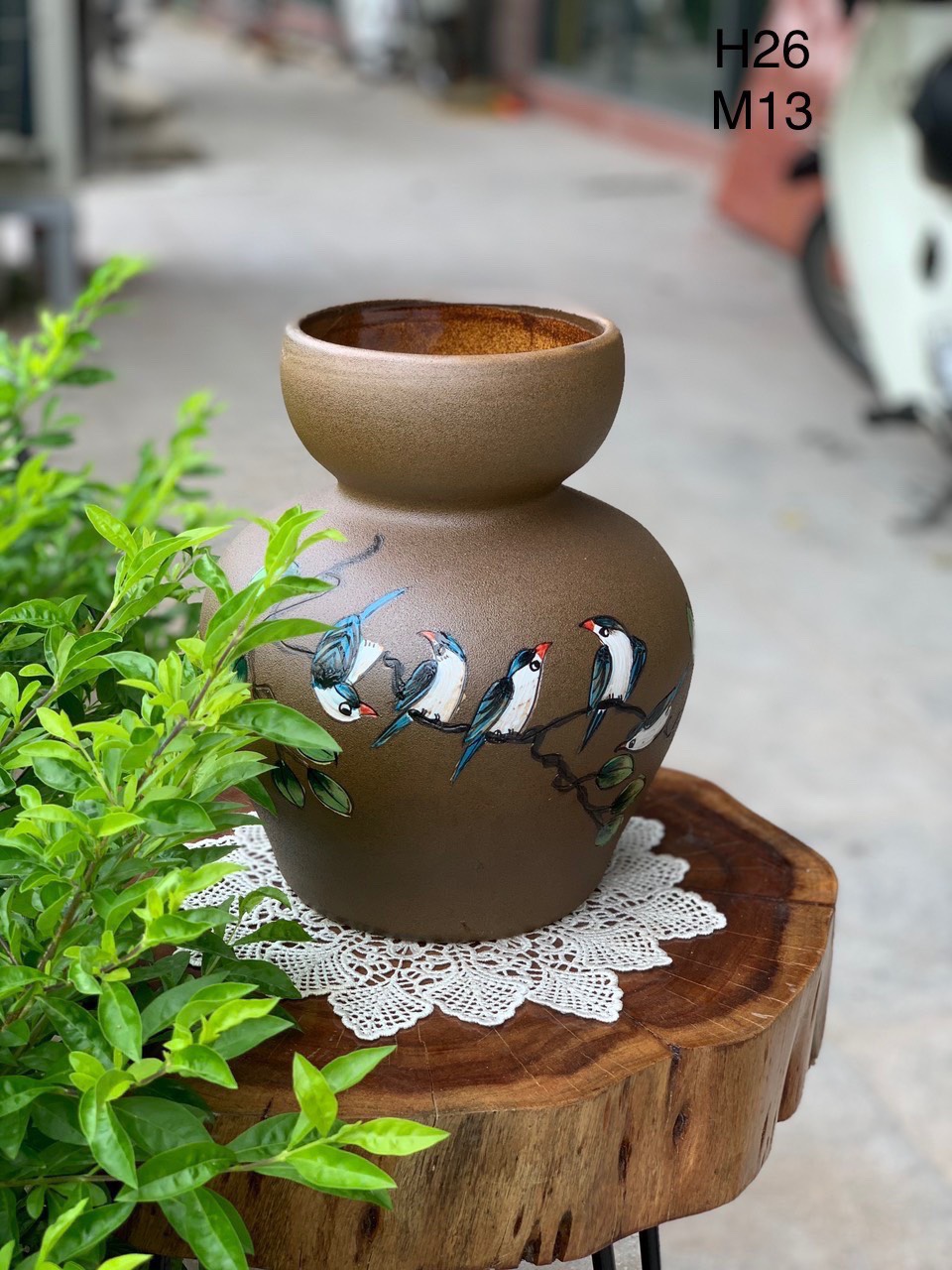 Bình hoa gốm Giỏ cua miệng tròn Bình hoa gốm Giỏ cua miệng tròn