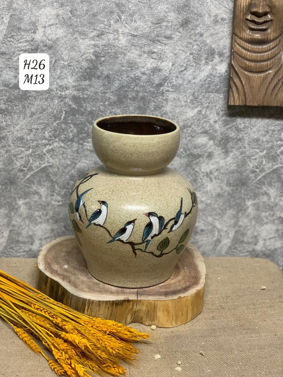 Bình hoa gốm Giỏ cua miệng tròn Bình hoa gốm Giỏ cua miệng tròn