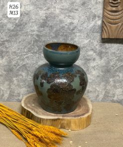 Bình hoa gốm Giỏ cua miệng tròn