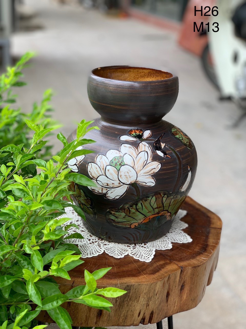 Bình hoa gốm Giỏ cua miệng tròn Bình hoa gốm Giỏ cua miệng tròn