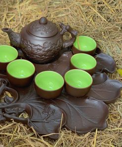 Bộ ấm chén Hoa Châm khay nho